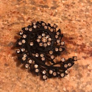 Gorgeous Black and crystal brooch